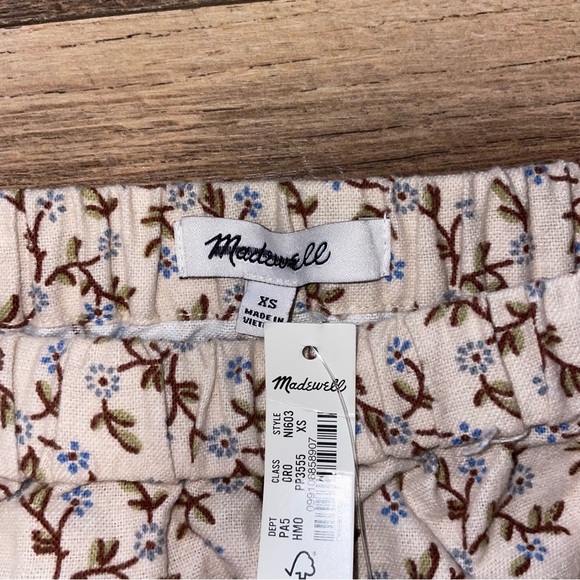 Madewell Cream Flirty Ruffle Ditsy Floral Patterned Skirt W/ Pockets D5 - Picture 2 of 2